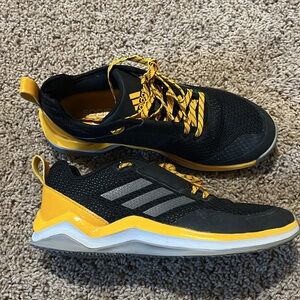 Adidas Men's Black and Yellow Swim Sneakers